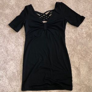 Short bodycon black dress
